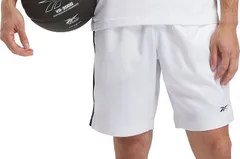 リーボック メンズ ボトムス カジュアルパンツ メッシュ ショートパンツ サテン Reebok Mens Basketball Satin and Meshorts White ホワイトのサムネイル