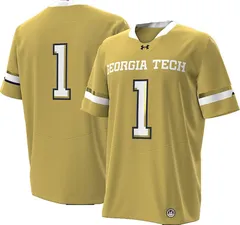 アンダーアーマー メンズ アウター ジャケット・ブルゾン ジャージー Under Armour Mens Georgia Tech Yellow Jackets Gold Football Jerseのサムネイル