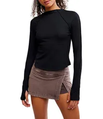フリーピープル レディース トップス Tシャツ クルーネック Free People FP Movement Love Club Crew Neck Long Sleeve Tee Black ブラッのサムネイル