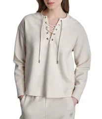ダナキャラン レディース トップス Tシャツ クルーネック レース DKNY Sport by Donna Karan Coordinating Rivington Rib Crew Neck Lacのサムネイル