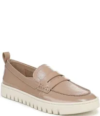 バイオニック レディース シューズ パンプス レザー ローファー Vionic Uptown Patent Leather Packable Penny Loafers Desert Sand サンドのサムネイル