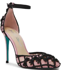 ベッツィジョンソン レディース シューズ ヒール サテン レース Blue by Betsey Johnson Coy Satin and Lace Bow Detail Pumps PinkBlacのサムネイル