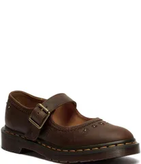 ドクターマーチン レディース シューズ パンプス レザー Dr Martens Womens Crazy Horse Leather Flower Studded Mary Janes Black ブのサムネイル