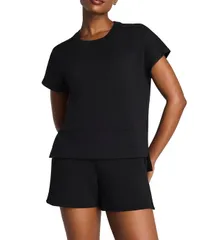 スパンク レディース トップス Tシャツ クルーネック SPANX AirEssentialsR Crew Neck Short Sleeve Tee Shirt Very Black ブラックのサムネイル