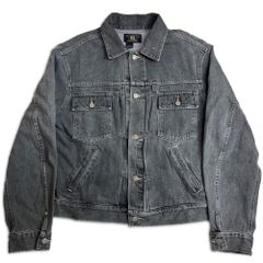 希少 RRL デニムジャケット 三ツ星 USA 先染め 90s グレー ブラック