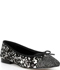 ジェフリー キャンベル レディース シューズ パンプス キャップ Jeffrey Campbell ArabesqFaux Fur Cap Toe Ballet Flats BlackWhite ホワのサムネイル