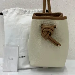 7219　【美品】　VASIC　ヴァシック　ヴァジック　BOND NANO　ショルダーバッグ　小さめ　ミニ　レザー　レディース　アイボリー　ブラウン　トゥモローランドのサムネイル
