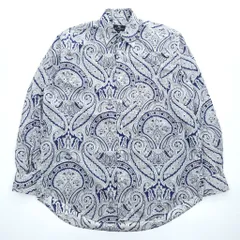 ETRO イタリア製 ペイズリー柄 長袖シャツ M ブルー 総柄 コットン100%のサムネイル