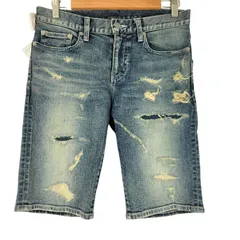 エーケイエム AKM ダメージ加工 デニム ショーツ DAMAGED 5 POCKET SHORTS メンズ JPN：M のサムネイル