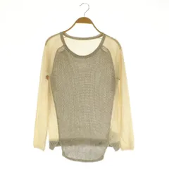 フォクシー ブティック FOXEY BOUTIQUE 切り替えニットプルオーバー セーター 長袖 40 ベージュ グレー 34150 /MY ■OSのサムネイル