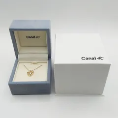 Canal 4℃ カナルヨンドシー ハートモチーフ シルバーネックレス ゴールドカラー トップサイズ約1×1cm チェーン長さ約40cm 総重量約1.4g SILVER/925刻印あり 内外箱付き 中古 ■質屋 かんてい局 金沢バイパス店■B26-1480