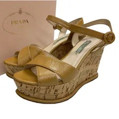 PRADA/プラダ/コルクウェッジソール/サンダル/サイズ36/マスタード/イエロー系/レディース/FB4684のサムネイル