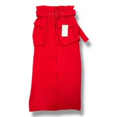 参考上代19,800円 未使用 MAISON SPECIAL Paper Bag Maxi Skirt ペーパーバッグマキシスカート ロングスカート メゾンスペシャル 21241516104 レッド 38 （282MG）のサムネイル