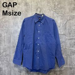 [k-845]GAP 갭 M 긴 소매 셔츠 블루 블루 클래식 피트 코튼 100% 무지 버튼 다운 아메카지 USA 헌옷 올드 갭