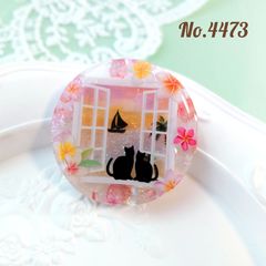 No.455 猫と花火 レジンヘアゴム - メルカリ