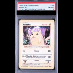 PSA6】ピカチュウ 58/102 シャドーレス イエローチーク 英語版 1枚