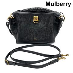マルベリー Mulberry 2WAY ショルダーバッグ 鞄 スモールアイリス SMALL IRIS ゴールド金具 黒 レザー レディース 6V983