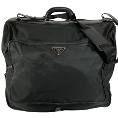 【プラダ】本物 PRADA 三角ロゴプレート ガーメントケース トライアングル 2way ショルダーバッグ スーツケース サフィアーノレザー 伊製のサムネイル