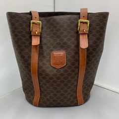 CELINE セリーヌ マカダム柄 トートバック バケツ型 ブラウン 平塚店