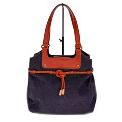[중고] RALPH LAUREN 랄프로렌 데님 가죽 미니 토트 백 핸드백 여성 남성 가방 네이비 브랜드