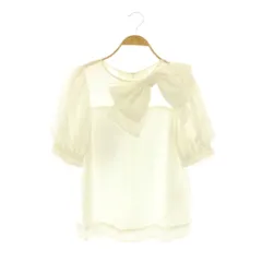 チェスティ Chesty リボン パフスリーブ ブラウス 半袖 0 ホワイト /HK ■OSのサムネイル