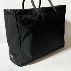 PRADA プラダ テスート 三角 ロゴ プレート トートバッグ ハンドバッグ ナイロン ブラック A4収納可のサムネイル