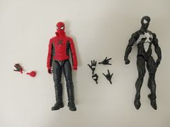 Hasbro Marvel Legends Series Spider-Man Black Costume Symbiote Spider-Man Last Stand Figure set of 2, used [MO-8346]