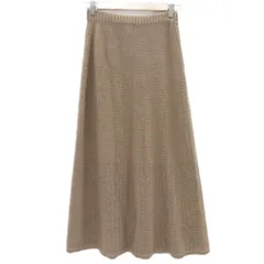 ソニアリキエル SONIA RYKIEL ニットフレアスカート 38 茶色 ブラウン パンチングデザイン ロング丈 マキシ丈 /HO2 ■GY01のサムネイル
