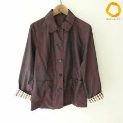 #a ダックス DAKS ジャケット 40 茶 ベージュ 黒 長袖 玉虫色 チェック柄 レディース [1008132] k01のサムネイル
