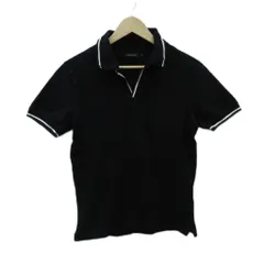 カルバンクラインジーンズ Calvin Klein Jeans ポロシャツ M 黒 ブラック 無地 半袖 スキッパーカラー /HO6 ■ECC007のサムネイル