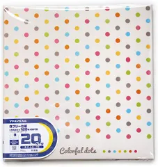 【未使用品】ナカバヤシ フヤスアルバム Lサイズ フリー台紙 白 10枚 カラフルドット 10L-1201Bのサムネイル