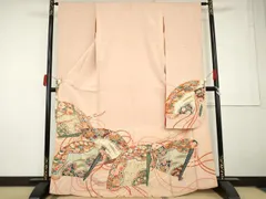 平和屋本店●アンティーク　大正ロマン　振袖　檜扇花文　金彩　正絹　逸品　AABL7795csのサムネイル
