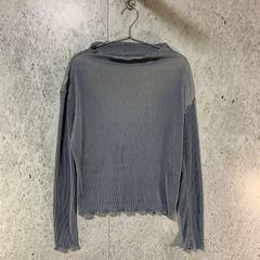classicalelf クラシカルエルフ 上品な光沢感。 2way メロー プリーツ ハイネック トップス グレー Lサイズ 〇□