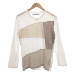 キャサリンハムネットロンドン KATHARINE HAMNETT LONDON Tシャツ ロンT S 白 ホワイト グレージュ Vネック パッチワーク /IB ■IBO100のサムネイル