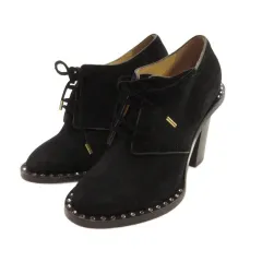 シャーロットオリンピア CHARLOTTE OLYMPIA ラインストーン ブーティー ショートブーツ ヒール レースアップ レザー 35.5 ブラック ■TCのサムネイル