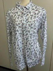 【クリーニング済・1カ所汚れあり】EPOCA UOMO エポカウォモ フローラル 総柄 長袖シャツ 白 XL相当のサムネイル