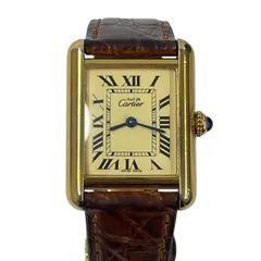 Cartier/カルティエ/動作未確認/マストタンク/ヴェルメイユ/2415/925刻印 SILVER/クォーツ腕時計/ゴールド//純正ベルト/レディース/RS2573のサムネイル