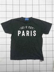 ◇ ⊂ PARIS SAINT-GERMAIN パリ・サンジェルマン フロントビッグロゴ 半袖Tシャツ 綿100％ Mサイズ ブラック系 メンズ E 【1604140000013】