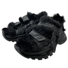 未使用 BALENCIAGA バレンシアガ トラック エコファートリム サンダル 668560 W3CQ3 ラバー フェイクファー ブラック (サイズ35 約22cm) 高級感 上品 ブランド 正規品 メンズ レディース ギフト プレゼントのサムネイル