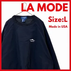 【美品】USA製　古着　薄手中綿　ナイロン　プルオーバー　メンズ　ブラック　Lのサムネイル