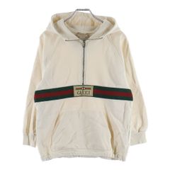GUCCI (グッチ) シェリーライン ロゴデザイン ハーフジップ フーデッド スウェット パーカー ベージュ レディース 653666 XJDKAのサムネイル