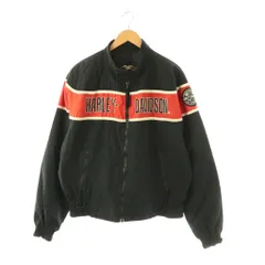 ハーレーダビッドソン HARLEY DAVIDSON ナイロンジャケット スタンドカラー ジップアップ ロゴ プリント L 黒 ブラック /BB ■GY17のサムネイル