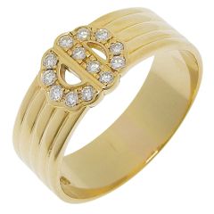 【Dior】Christian Dior K18 Yellow Gold x Diamond Ring, Size 12.5, Women's, 3.6g