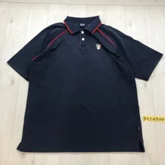 FILA SPORT フィラ メンズ ラバーロゴワッペン付き サーマル 半袖ポロシャツ M 紺赤のサムネイル