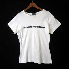 ジュンココシノ JUNKO KOSHINO Tシャツ カットソー ロゴ プリント 半袖 M 白 ホワイトのサムネイル