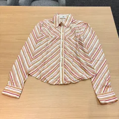 MK1366 【ER266】 GIVENCHY ジバンシー　ストライプ　襟付き長袖シャツ　サイズ38　暖色系　266396630のサムネイル
