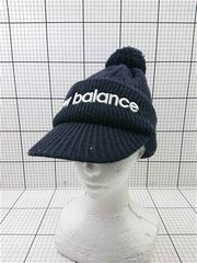 ◇ ⊇ ニューバランス new balance ゴルフ ニットキャップ つば付き ネイビー系 FREE メンズ E 【1604300007074】