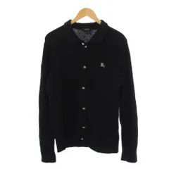 バーバリーブラックレーベル BURBERRY BLACK LABEL ニット カーディガン 長袖 ウール シルク 2 黒 /BM ■GY09のサムネイル