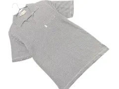 Aquascutum アクアスキュータム ボーダー 半袖 ポロシャツ sizeM/黒ｘ白 ■◆ メンズのサムネイル