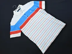 BURBERRY バーバリー BLACK LABEL ブラックレーベル ボーダー ポロシャツ size3/白ｘ青x赤 ■◆ メンズのサムネイル